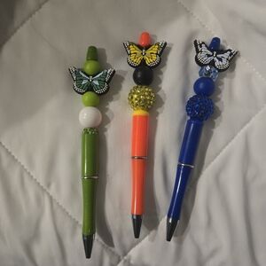 Colorful Butterfly Bead Pens Set